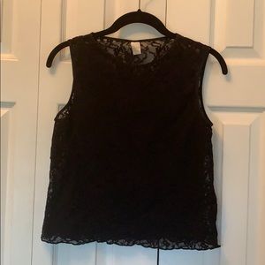 Sheer lace under shirt